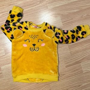 Girls Toddler 2T Cheetah Print Sweater Orange and Pink